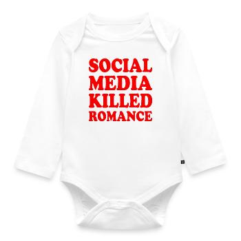 social media killed romance - Body Bébé bio manches longues - blanc - Devant