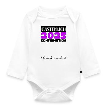 Confirmation 2025 Guestbook Decoration Girls Boys - Organic Longsleeve Baby Bodysuit - white - Front
