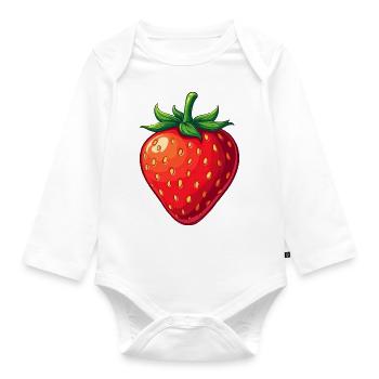 Erdbeere Früchte - Fasching Kostüm - Baby Bio-Langarm-Body - Weiß - Vorne