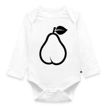 pear - Organic Longsleeve Baby Bodysuit - white - Front