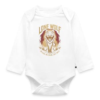 Lone Wolf - No Pack, No Chains, Just Wild - Organic Longsleeve Baby Bodysuit - white - Front