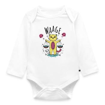 Libra Zodiac Cats - Constellation Libra - Organic Longsleeve Baby Bodysuit - white - Front