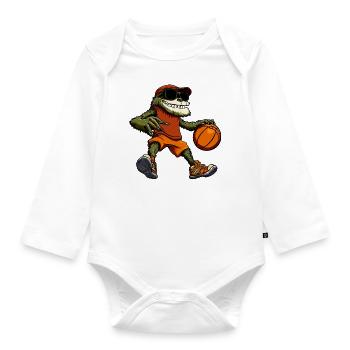 Sloths Basketball Sloth - Organic Longsleeve Baby Bodysuit - white - Front