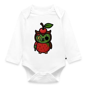 Zombie Cherryowl - Organic Longsleeve Baby Bodysuit - white - Front