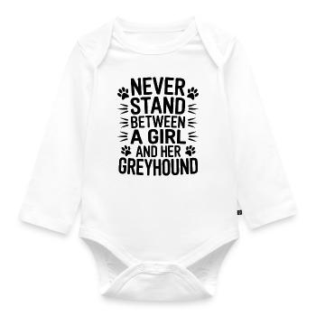 Greyhound Saying, Greyhound Joke, Greyhound Gift - Organic Longsleeve Baby Bodysuit - white - Front