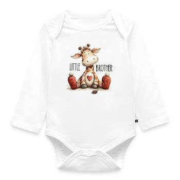 Petit frère girafe - Body Bébé bio manches longues - blanc - Devant