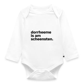 lustige Sachsen Sprüche Zuhause sächsisch Sachse - Baby Bio-Langarm-Body - Weiß - Vorne