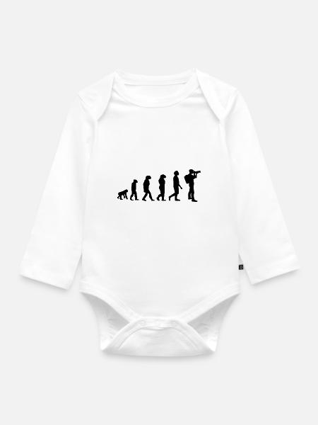 Fotograf - Baby Bio-Langarm-Body - Weiß
