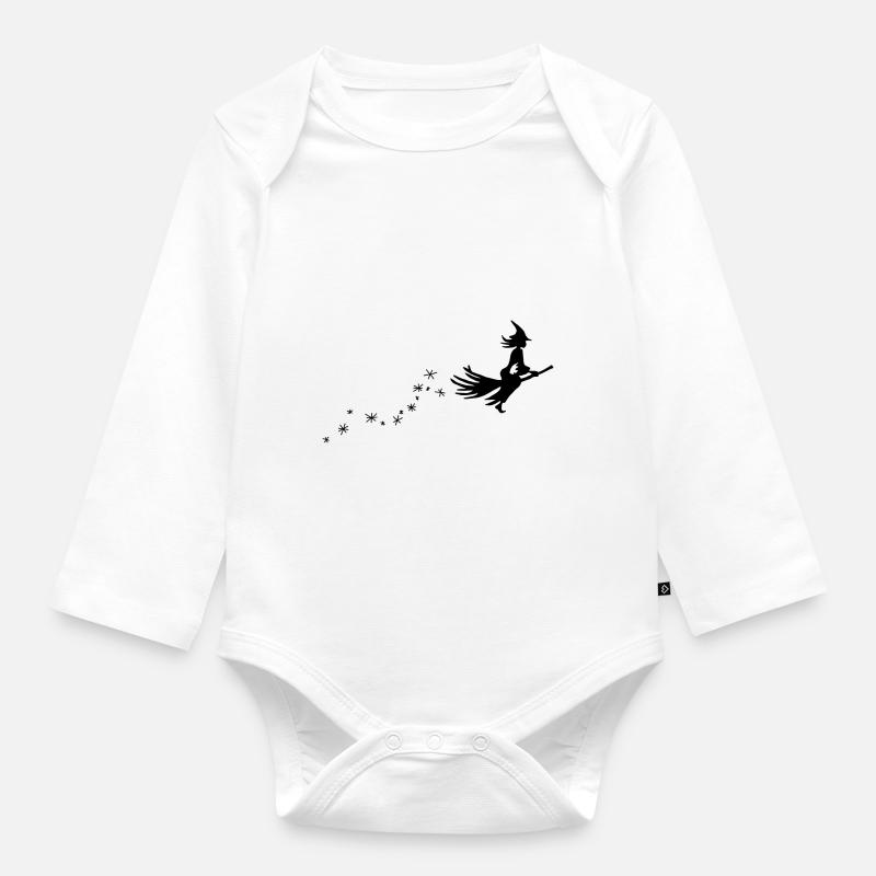 Balai de sorcière - Body Bébé bio manches longues - blanc