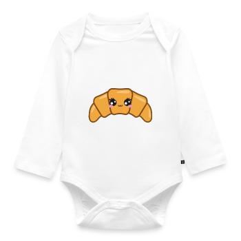Croissant Doux Kawaii - Body Bébé bio manches longues - blanc - Devant