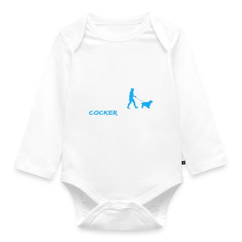 English Cocker Spaniel Dog Owner Evolution - Organic Longsleeve Baby Bodysuit - white - Front