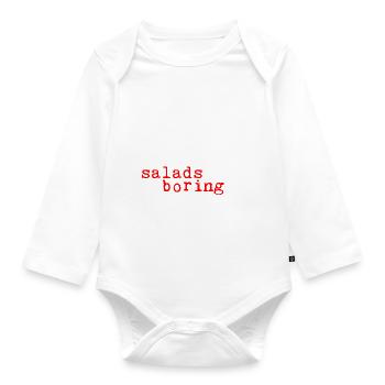 Je m’entraîne parce que les salades sont ennuyeuses 2 - Body Bébé bio manches longues - blanc - Devant