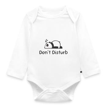 Dont Disturb Do Not Disturb Panda Design - Organic Longsleeve Baby Bodysuit - white - Front