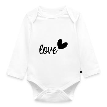 LIEBE. VALENTINSTAG. JUNGGESELLINNENABSCHIED. ICH LIEBE DICH. ICH LIEBE DICH. - Baby Bio-Langarm-Body - Weiß - Vorne