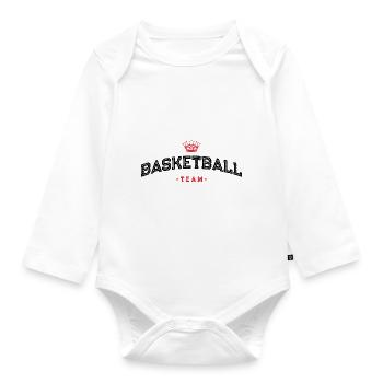 Basketball Team - Organic Longsleeve Baby Bodysuit - white - Front