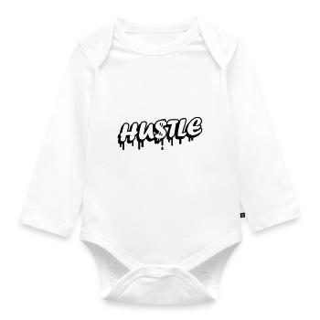 Hustle Quote - Baby Bio-Langarm-Body - Weiß - Vorne