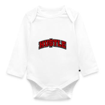 Hustle Spruch Hustlin - Baby Bio-Langarm-Body - Weiß - Vorne