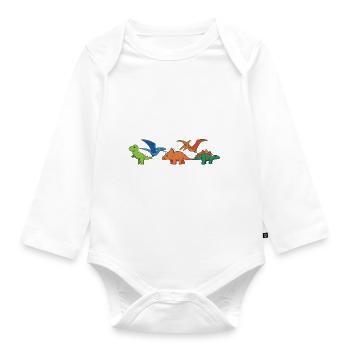 Dinosaurs Didn't Learn Math Funny Mathematics - Organic Longsleeve Baby Bodysuit - white - Front