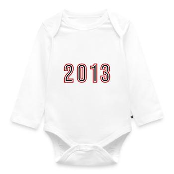 2010 Year Number - Organic Longsleeve Baby Bodysuit - white - Front