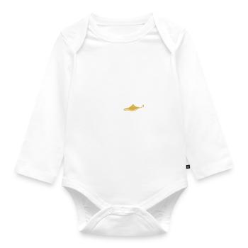 Bin in Rente - Ente Cartoon - Rentner - Baby Bio-Langarm-Body - Weiß - Vorne