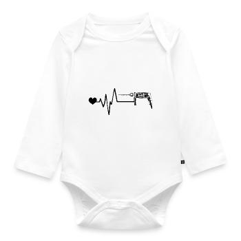 Perceuse Pulse Love - Body Bébé bio manches longues - blanc - Devant