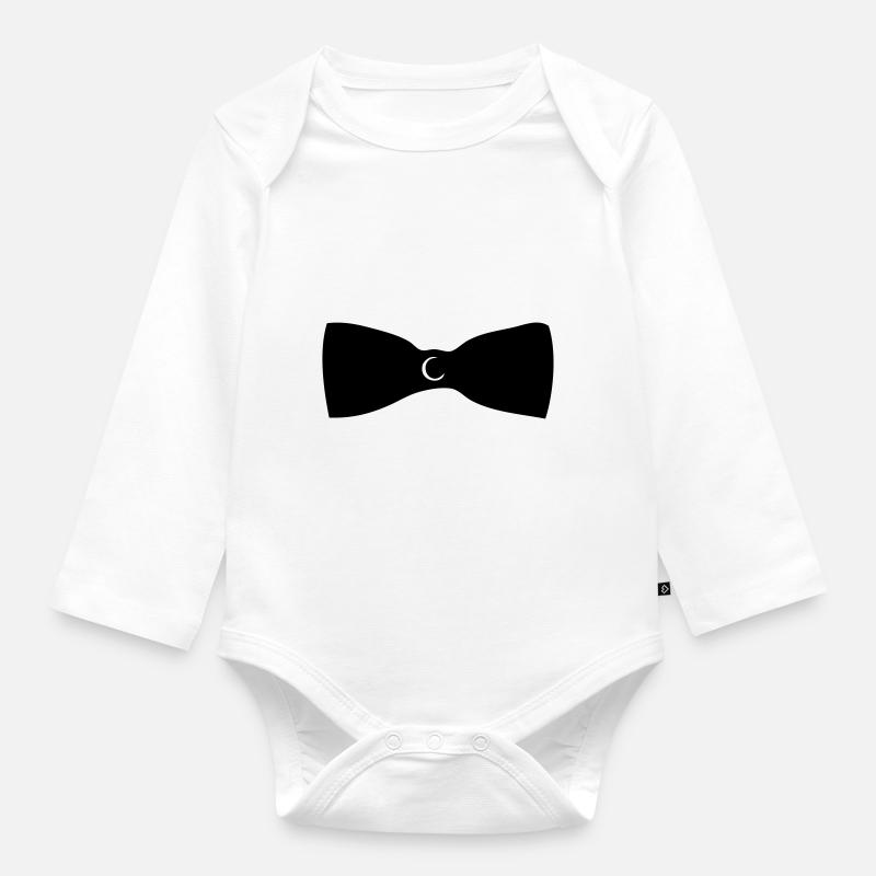 Fliege - Baby Bio-Langarm-Body - Weiß