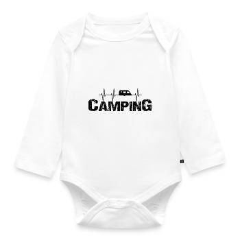 Camping - Baby Bio-Langarm-Body - Weiß - Vorne