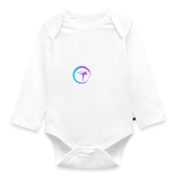 Sporty Hobby Leidenschaft Kickboxen - Baby Bio-Langarm-Body - Weiß - Vorne