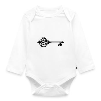 Schlüssel Symbol - Baby Bio-Langarm-Body - Weiß - Vorne