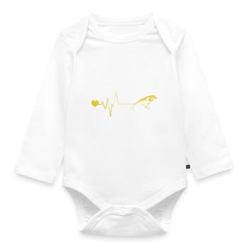 Fish Hook Pulse - Organic Longsleeve Baby Bodysuit - white - Front