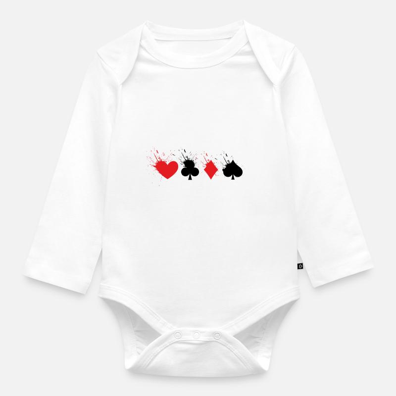 poker - Body Bébé bio manches longues - blanc