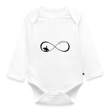 Infinity loop, endless loop, sliding - Organic Longsleeve Baby Bodysuit - white - Front