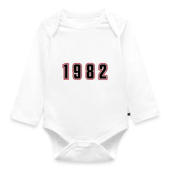 Numéro de l’année 1982 - Body Bébé bio manches longues - blanc - Devant