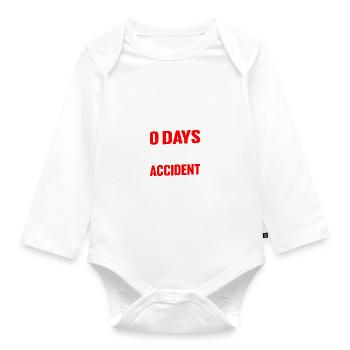 0 Days Since Last Accident 7 - Baby Bio-Langarm-Body - Weiß - Vorne