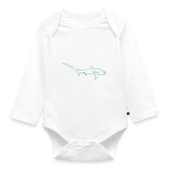 Requin - Body Bébé bio manches longues - blanc - Devant