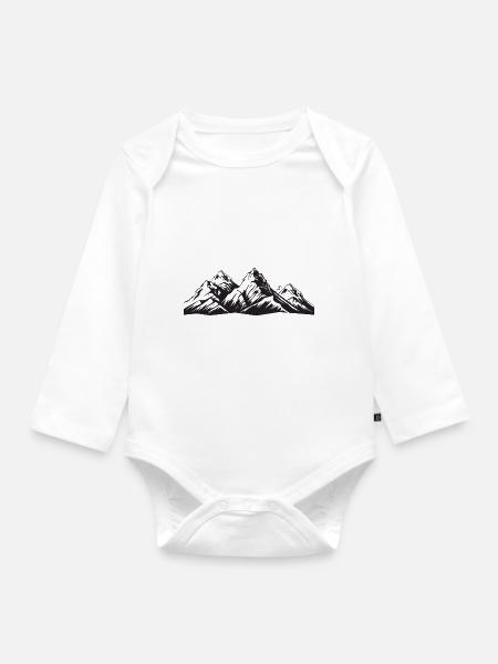 Berge Symbol Icon - Baby Bio-Langarm-Body - Weiß