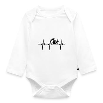 Herzschlag für kleine süsse Eichhörnchen Kinder - Baby Bio-Langarm-Body - Weiß - Vorne