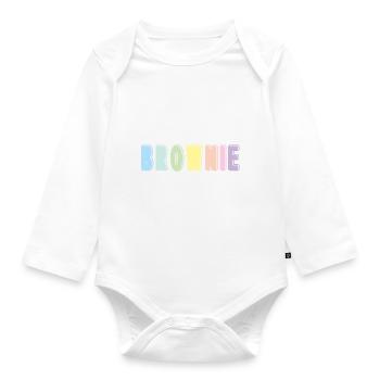 Brownie - Baby Bio-Langarm-Body - Weiß - Vorne