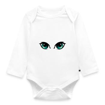Augen - Baby Bio-Langarm-Body - Weiß - Vorne
