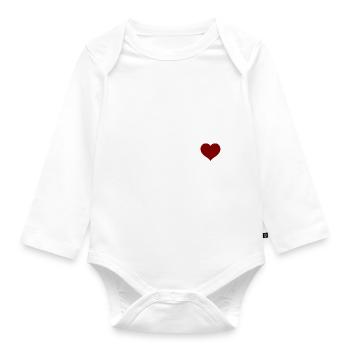 English Cocker Spaniel Heartbeat with Saying - Organic Longsleeve Baby Bodysuit - white - Front