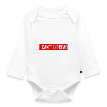Please Be Patient, I Can't Lipread Your Mask - Baby Bio-Langarm-Body - Weiß - Vorne