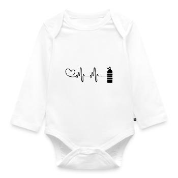 Oxygen Diving Pulse Heart - Organic Longsleeve Baby Bodysuit - white - Front