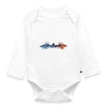 Heartbeat Hockey Heart beat ECG - Organic Longsleeve Baby Bodysuit - white - Front