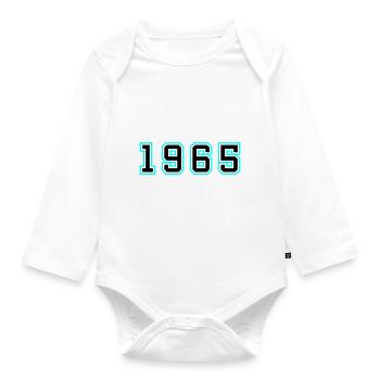 1965 Year Birthday - Organic Longsleeve Baby Bodysuit - white - Front