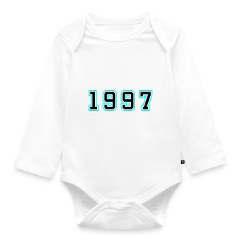 1997 Year Birthday - Organic Longsleeve Baby Bodysuit - white - Front