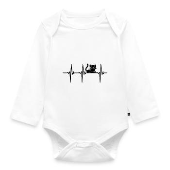 Heartbeat for cuddly cats - Organic Longsleeve Baby Bodysuit - white - Front