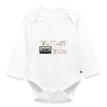 Musique Classique & Nostalgique Anniversaire - Vintage - Body Bébé bio manches longues - blanc - Devant