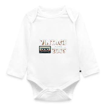 Rétro Vintage 2009 Nostalgique Anniversaire Hommes Femmes - Body Bébé bio manches longues - blanc - Devant