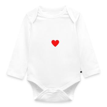 I love Avery Rotes Herz Liebe Fan Geschenk - Baby Bio-Langarm-Body - Weiß - Vorne