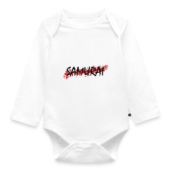 samouraï - Body Bébé bio manches longues - blanc - Devant